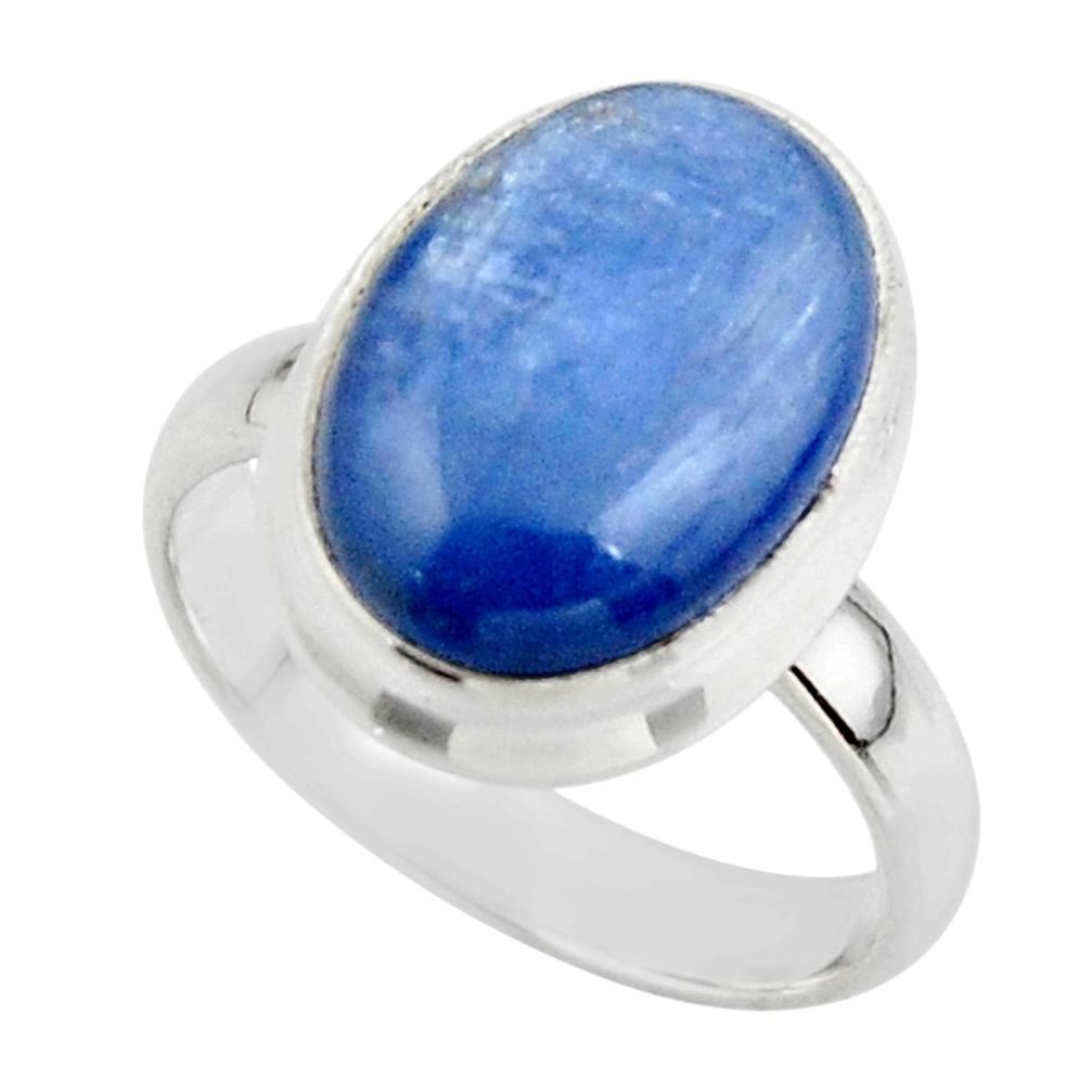6.66cts natural blue kyanite 925 sterling silver ring jewelry size 6 r46731