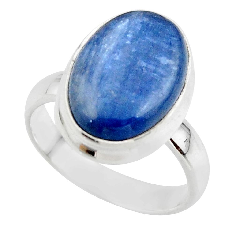 6.26cts natural blue kyanite 925 sterling silver ring jewelry size 6 r46734