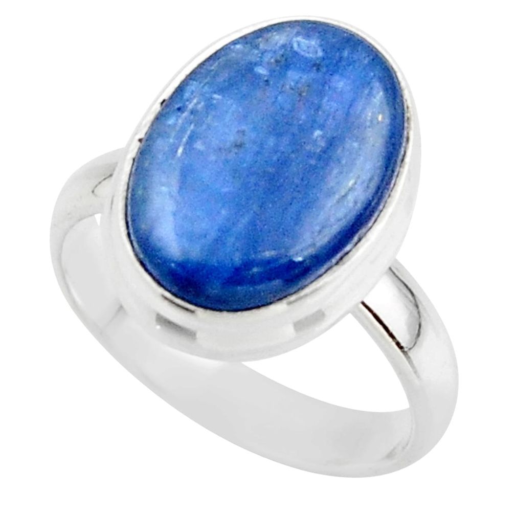 7.04cts natural blue kyanite 925 sterling silver ring jewelry size 6 r46735