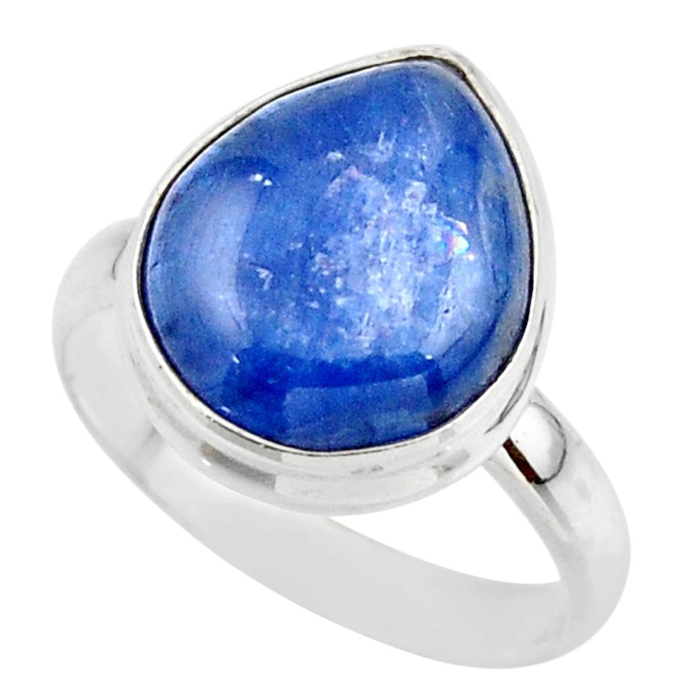 7.83cts natural blue kyanite 925 sterling silver ring jewelry size 9 r46778