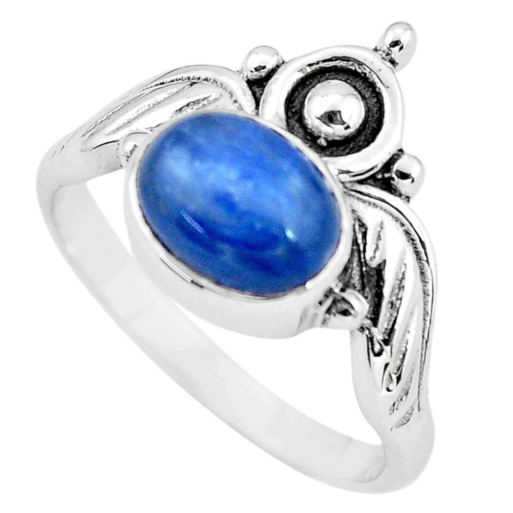 blue kyanite 925 sterling silver solitaire ring size 8.5 p57833