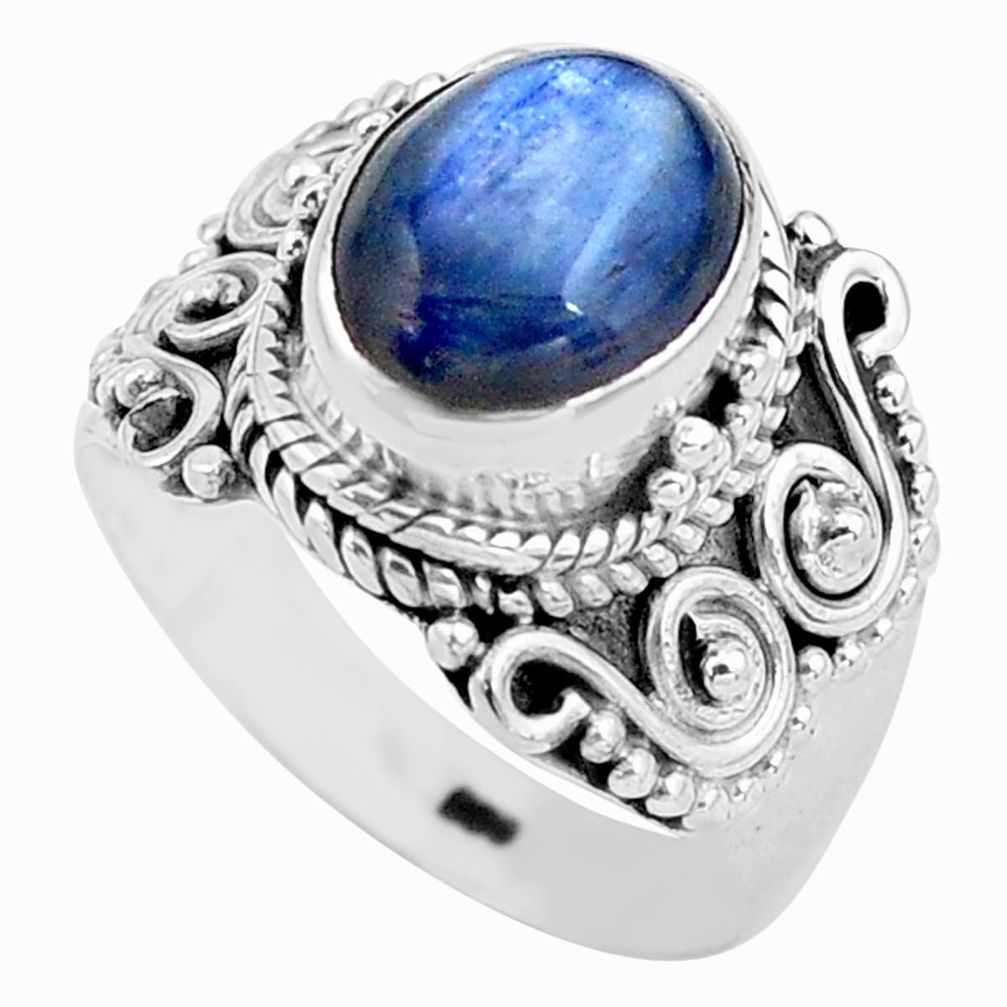 blue kyanite 925 sterling silver solitaire ring size 6.5 p81200