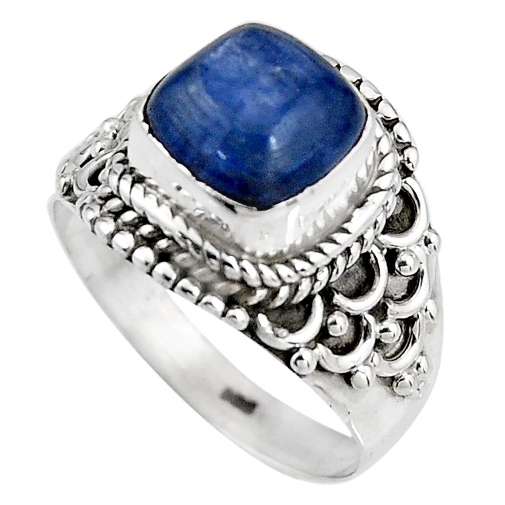 blue kyanite 925 sterling silver solitaire ring size 6.5 p92059