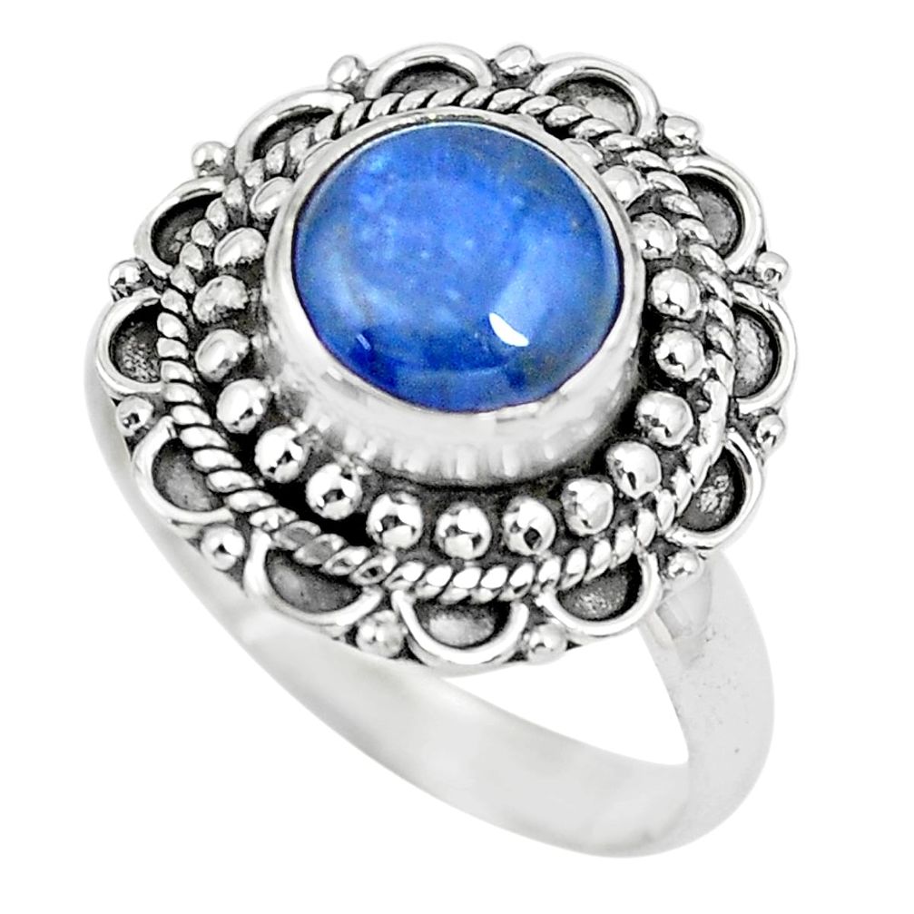 blue kyanite 925 sterling silver solitaire ring size 8 p63101