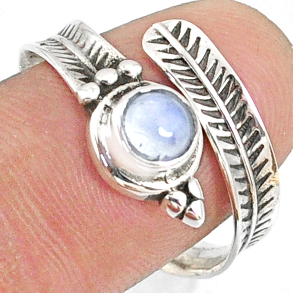 1.04cts natural blue labradorite 925 silver adjustable ring size 8.5 r68954