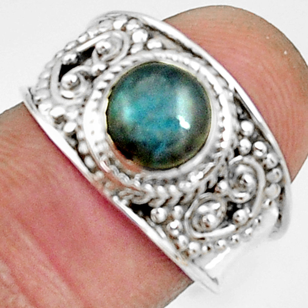 2.41cts natural blue labradorite 925 silver solitaire ring jewelry size 7 r22591