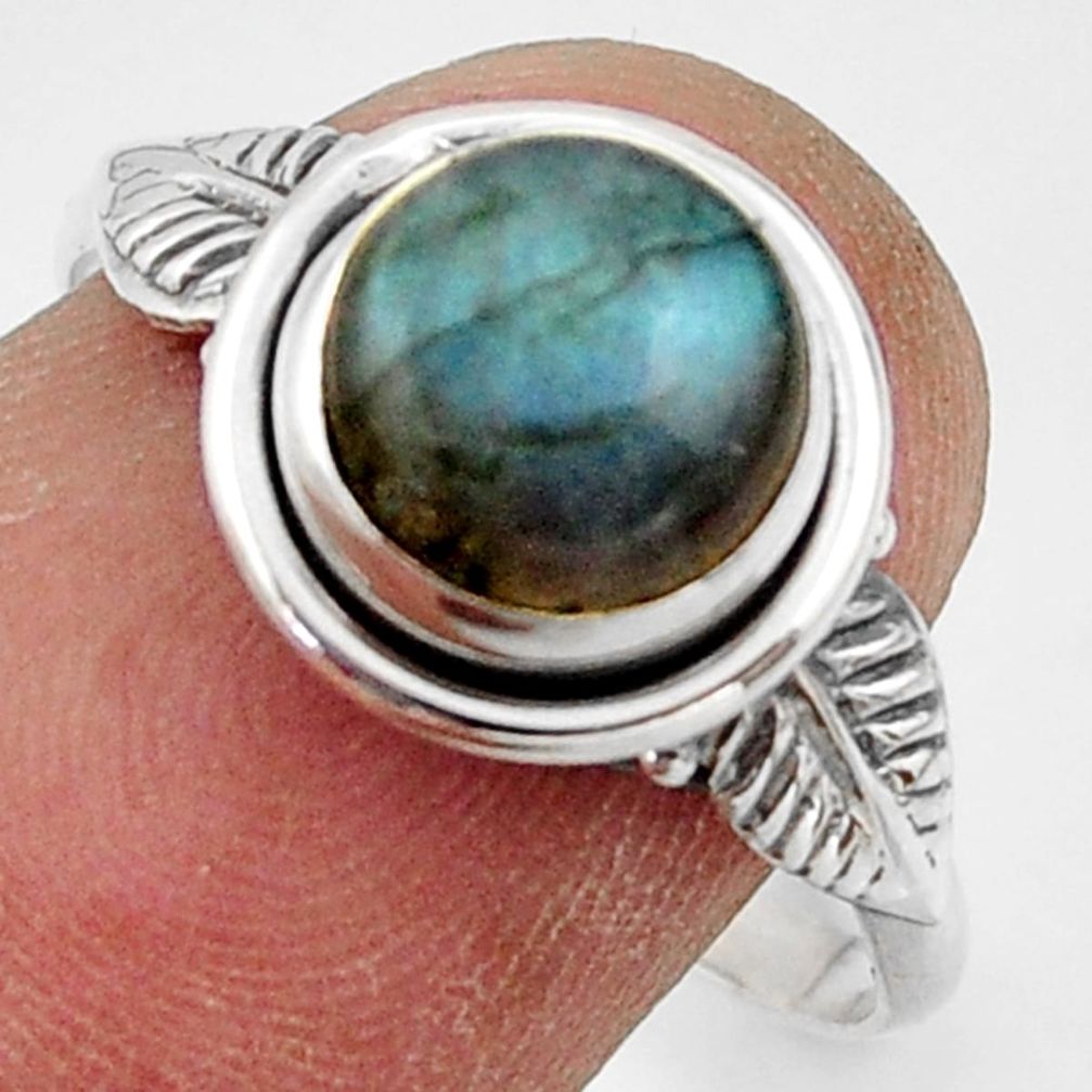 3.03cts natural blue labradorite 925 silver solitaire ring jewelry size 9 r41515