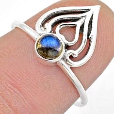 0.50cts natural blue labradorite 925 sterling silver heart ring size 7 u55532
