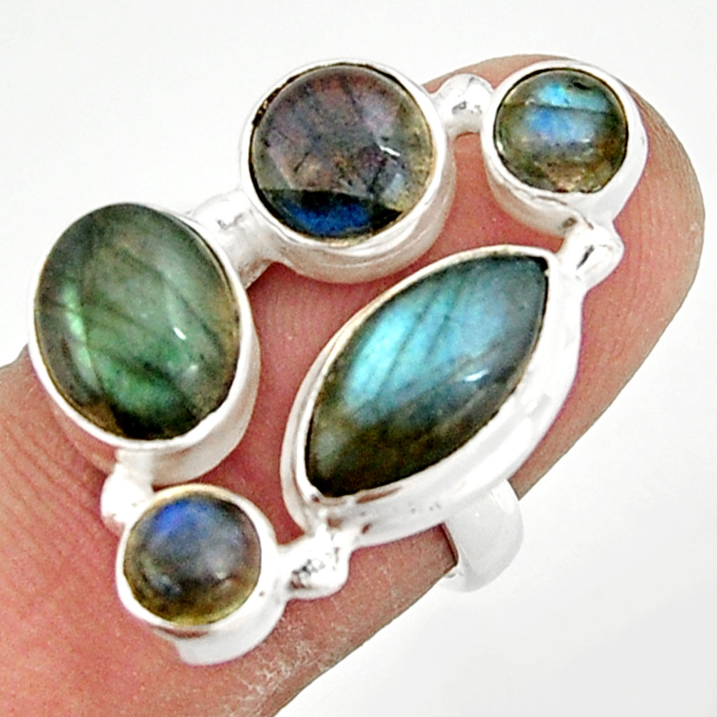 10.89cts natural blue labradorite 925 sterling silver ring jewelry size 6 r21174