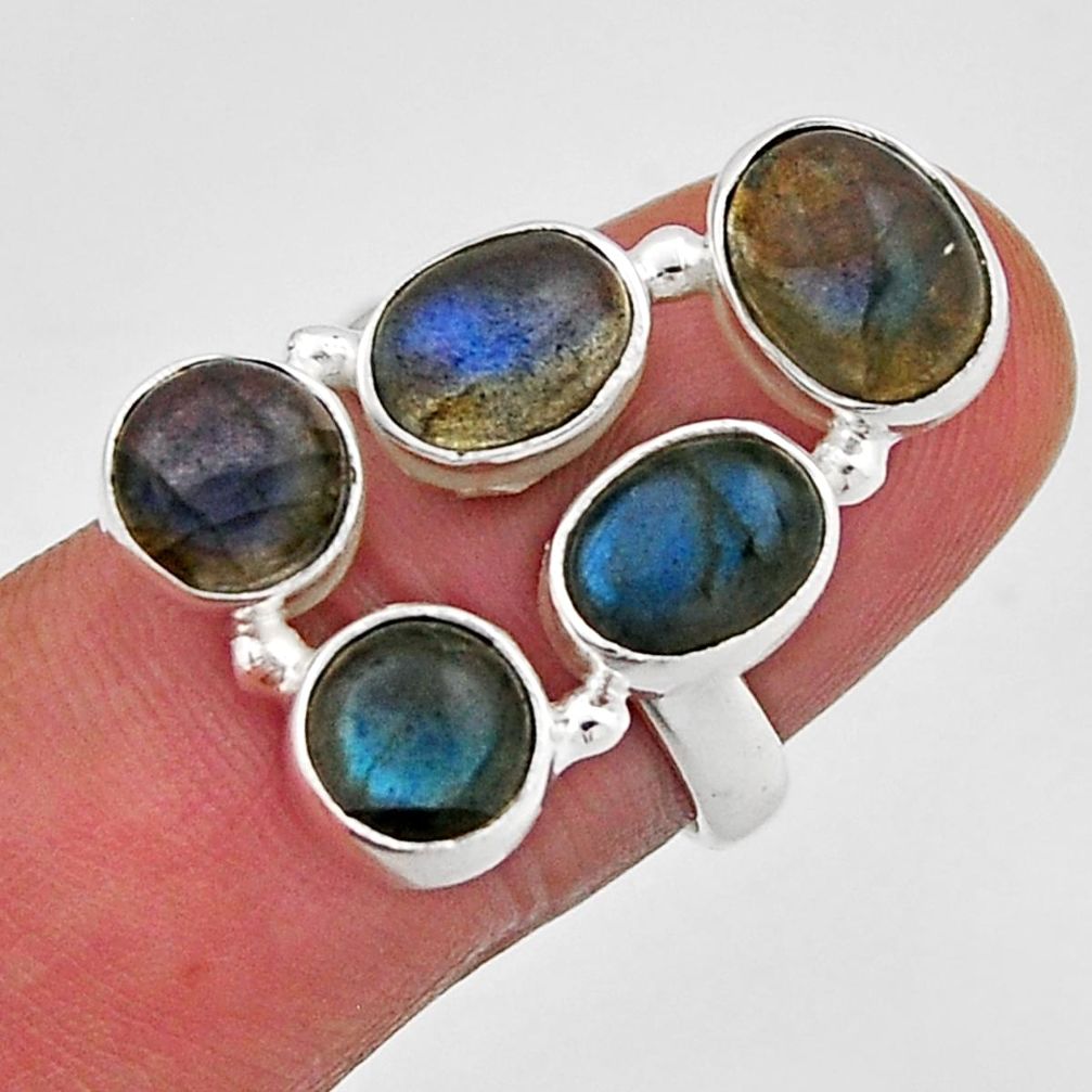10.62cts natural blue labradorite 925 sterling silver ring jewelry size 7 n12477