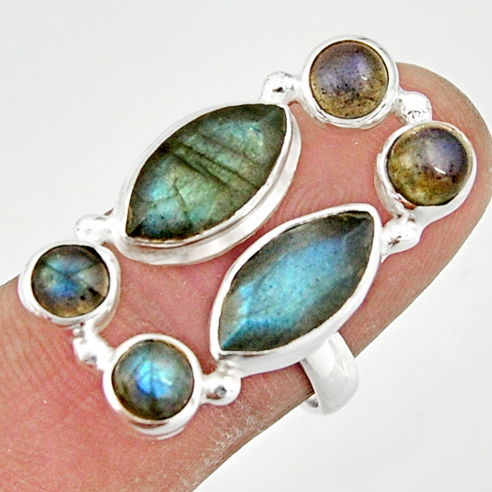 11.21cts natural blue labradorite 925 sterling silver ring jewelry size 7 r21165