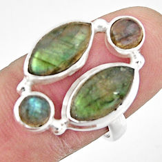 10.37cts natural blue labradorite 925 sterling silver ring jewelry size 7 r21186