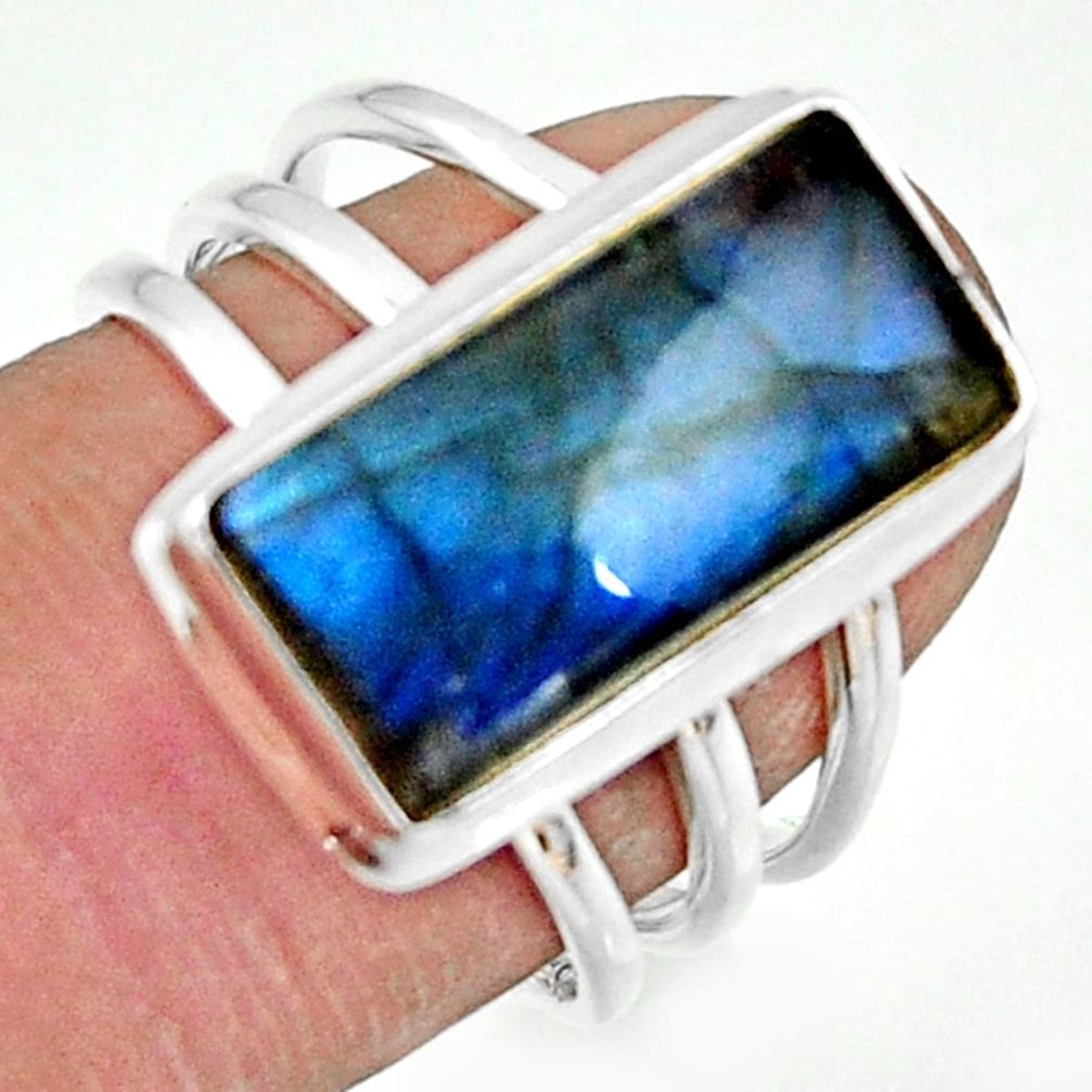 7.31cts natural blue labradorite 925 sterling silver ring jewelry size 7 r42084