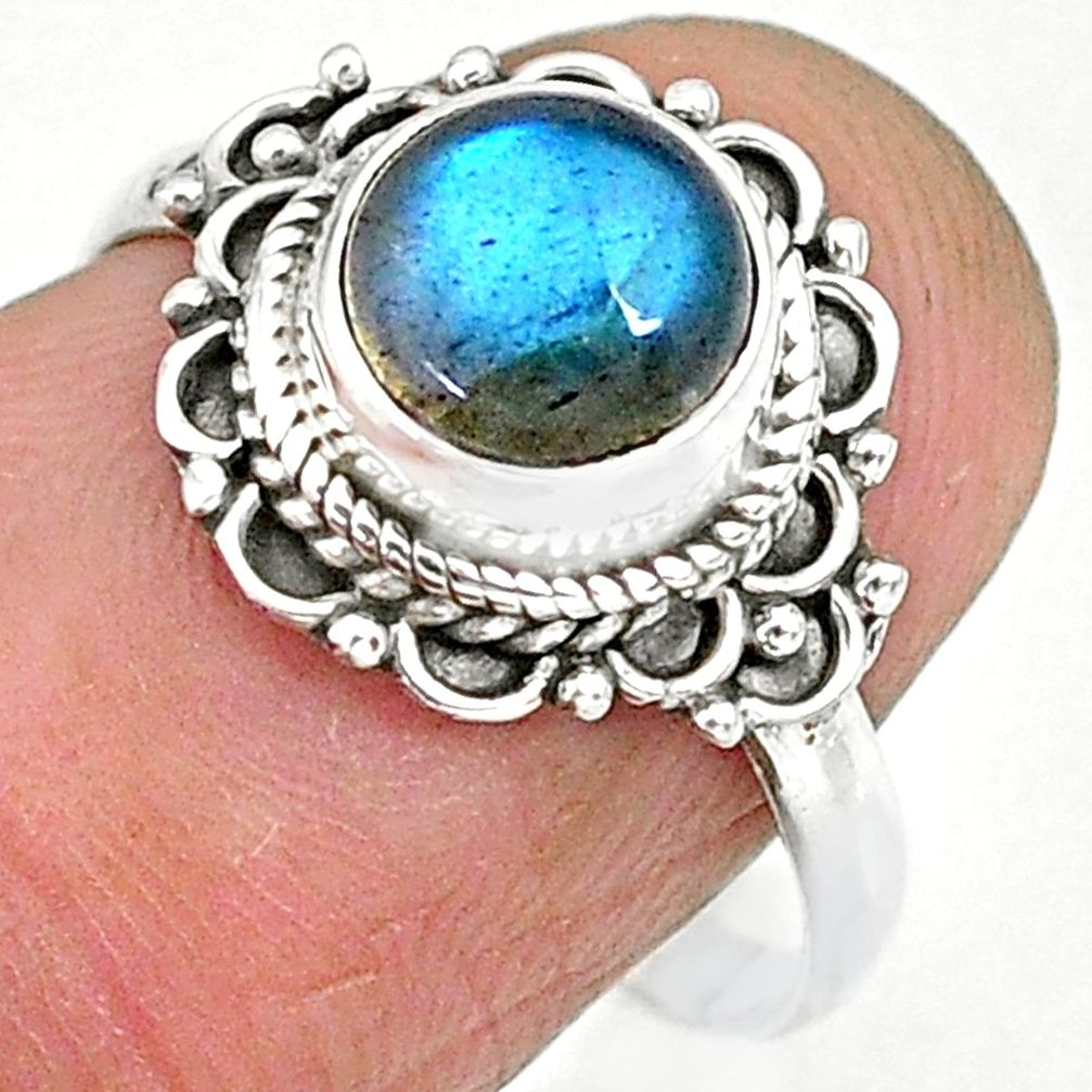 2.46cts natural blue labradorite 925 sterling silver ring jewelry size 7 r90271