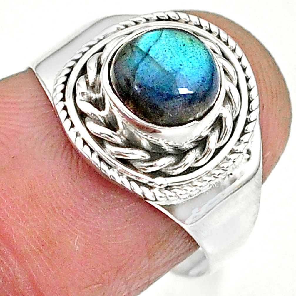 2.48cts natural blue labradorite 925 sterling silver ring jewelry size 7 r90275