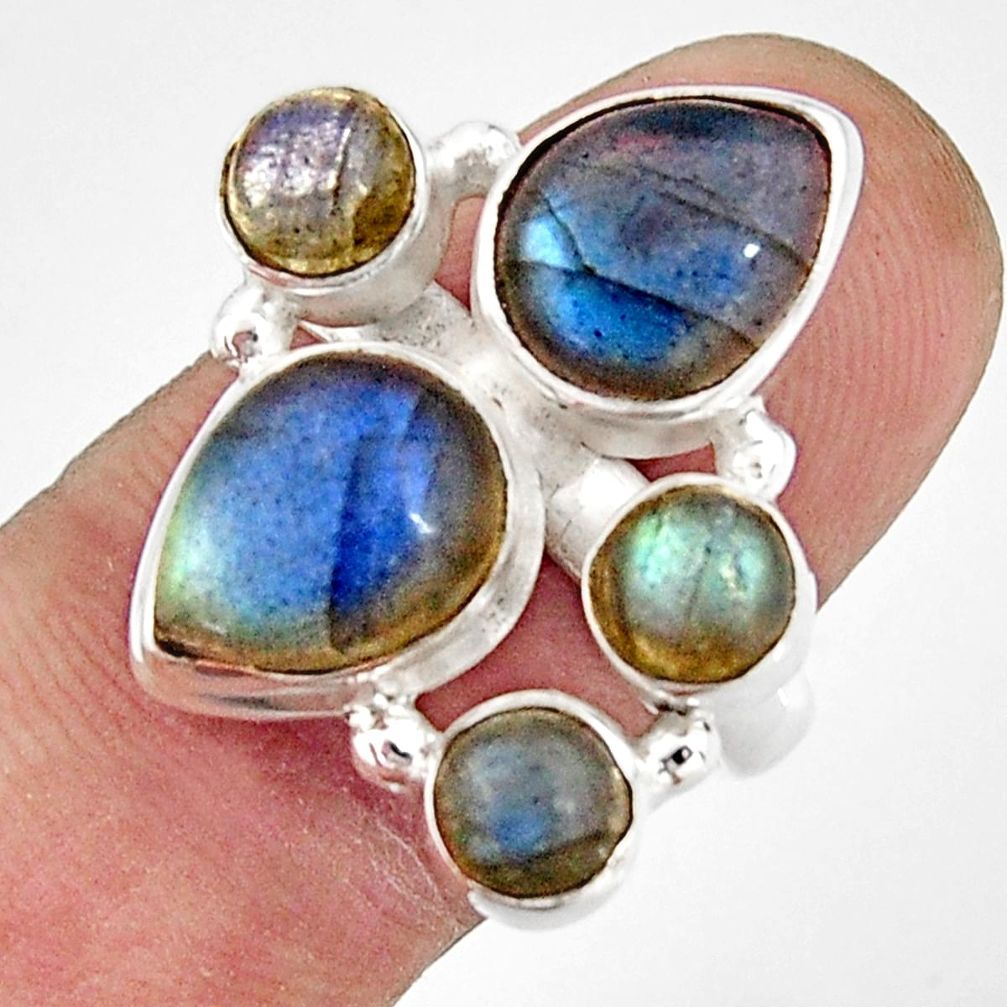 11.62cts natural blue labradorite 925 sterling silver ring jewelry size 8 r21155