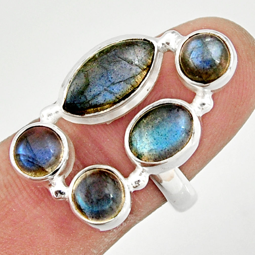 10.54cts natural blue labradorite 925 sterling silver ring jewelry size 8 r21172