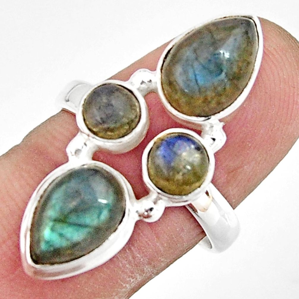 7.13cts natural blue labradorite 925 sterling silver ring jewelry size 8 r21185