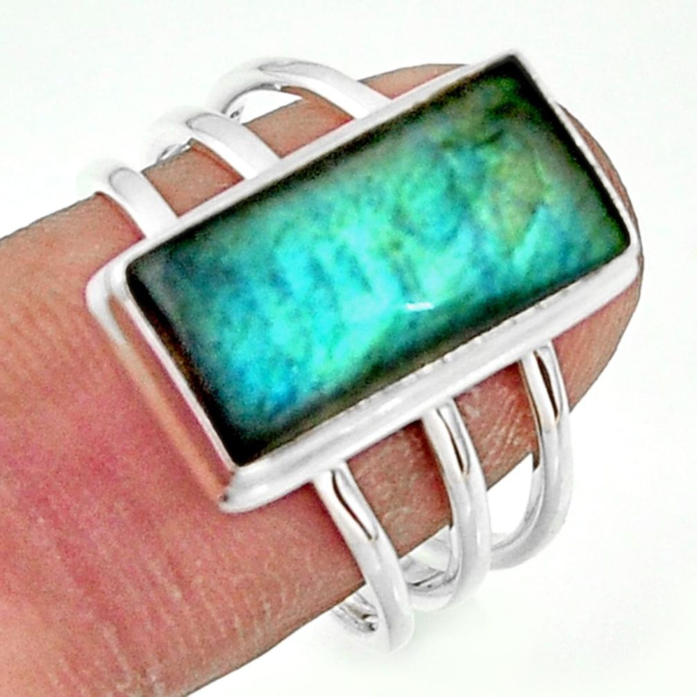 6.72cts natural blue labradorite 925 sterling silver ring jewelry size 8 r42085