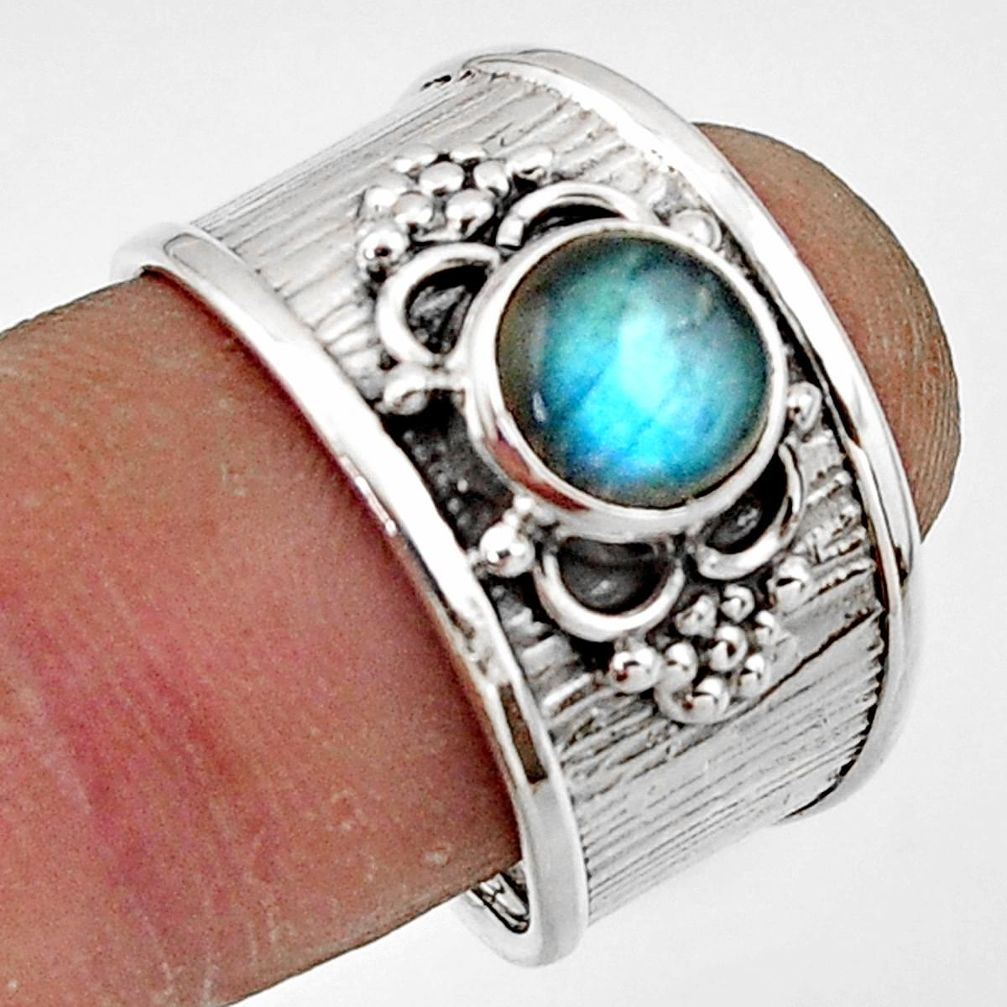 2.50cts natural blue labradorite 925 sterling silver ring jewelry size 8 r44314