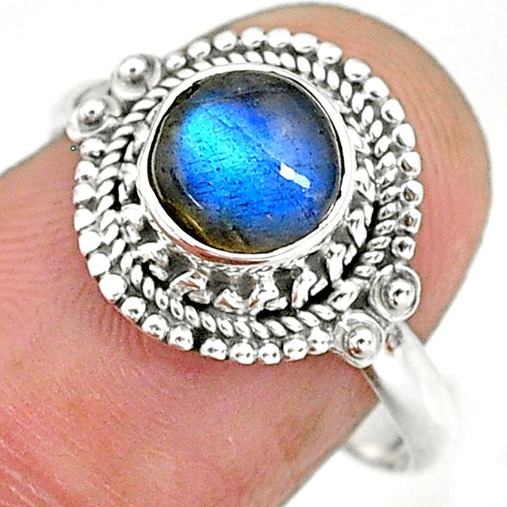 2.28cts natural blue labradorite 925 sterling silver ring jewelry size 8 r90262