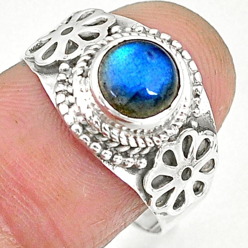 2.62cts natural blue labradorite 925 sterling silver ring jewelry size 8 r90273