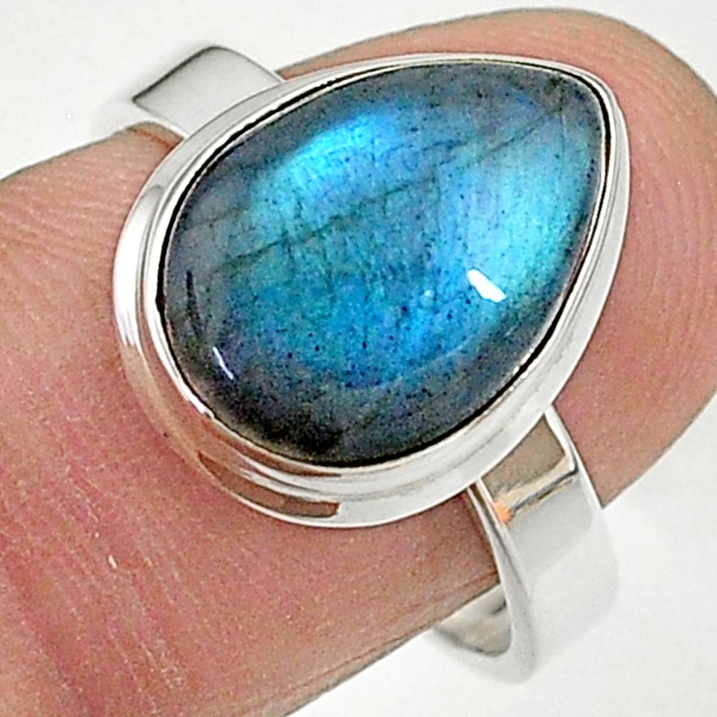 6.48cts natural blue labradorite 925 sterling silver ring jewelry size 8 t11039