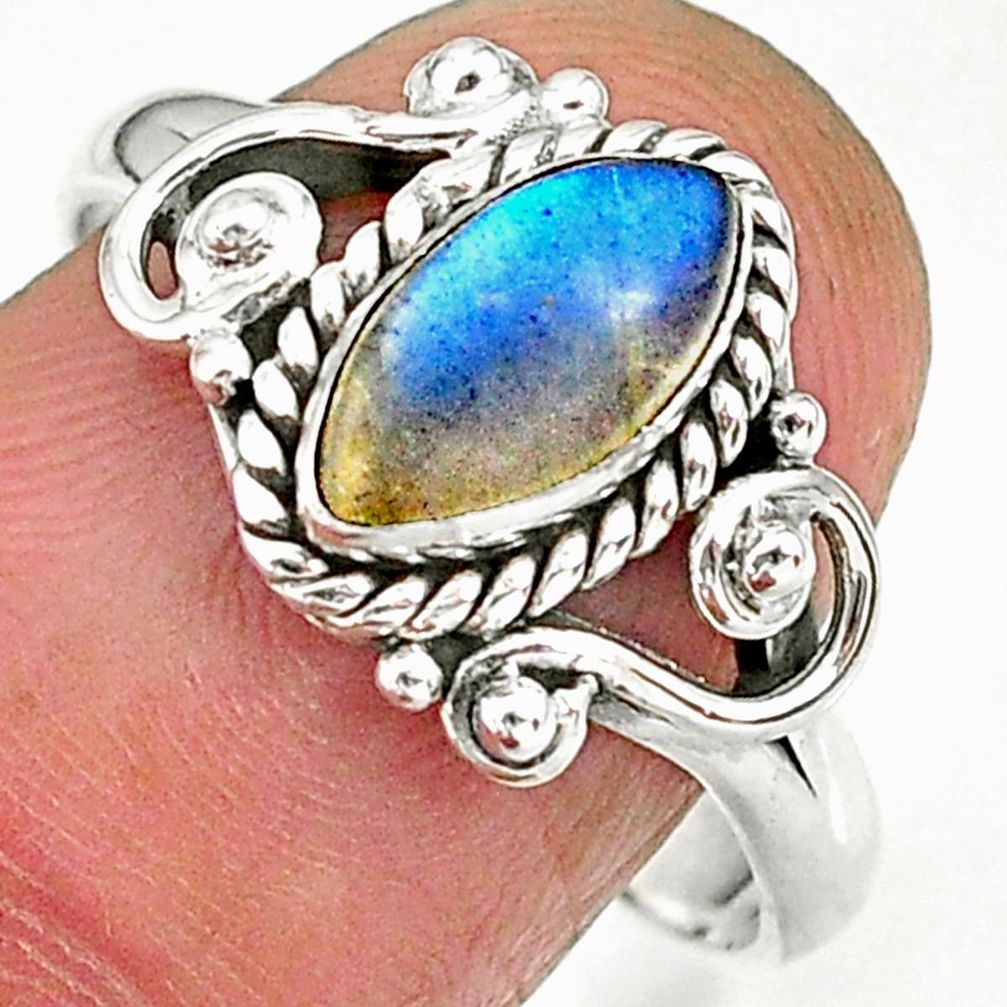 2.53cts natural blue labradorite 925 sterling silver ring jewelry size 9 r90053