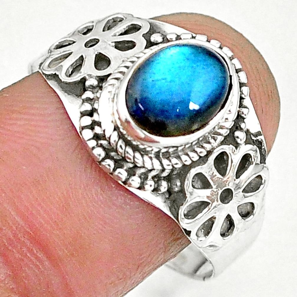 2.13cts natural blue labradorite 925 sterling silver ring jewelry size 9 r90288