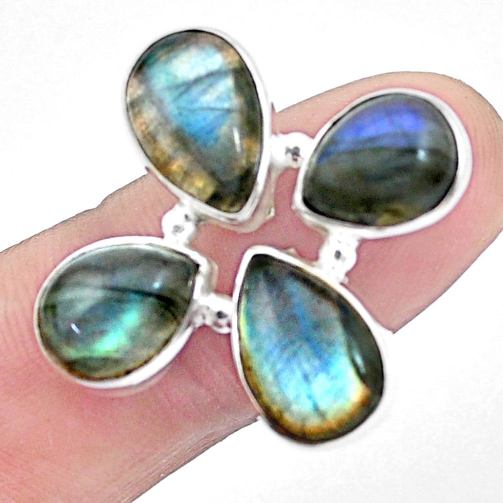 14.87cts natural blue labradorite 925 sterling silver ring size 6.5 p25827