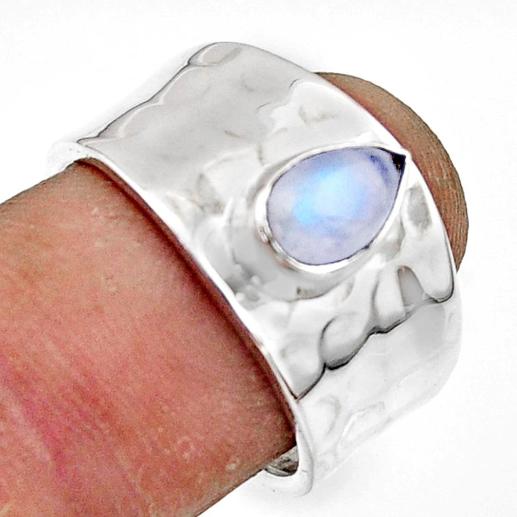 1.46cts natural blue labradorite 925 sterling silver ring size 7.5 r44294