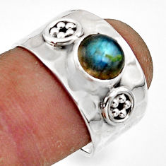 2.35cts natural blue labradorite 925 sterling silver ring size 7.5 r44296