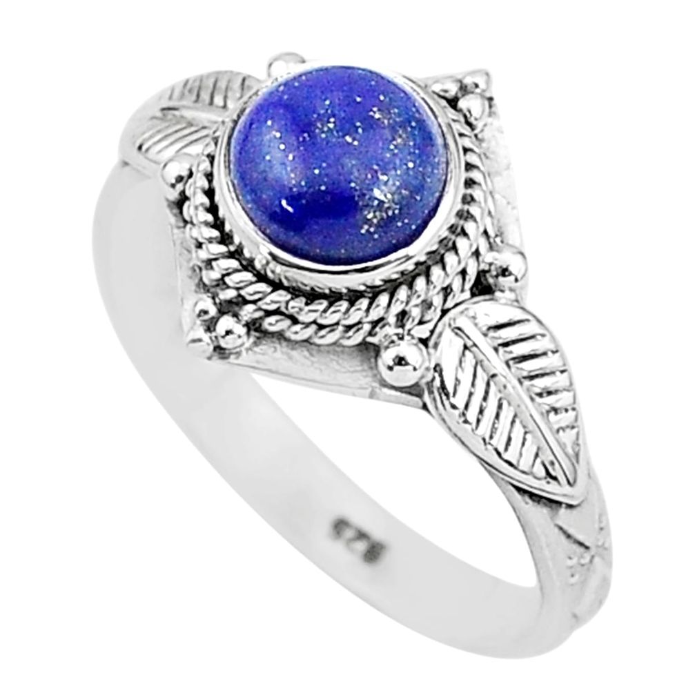 2.52cts natural blue lapis lazuli 925 silver solitaire ring jewelry size 9 t4027