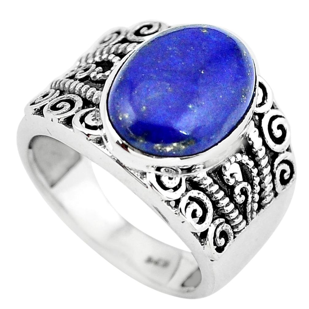 blue lapis lazuli 925 silver solitaire ring size 7 p55907