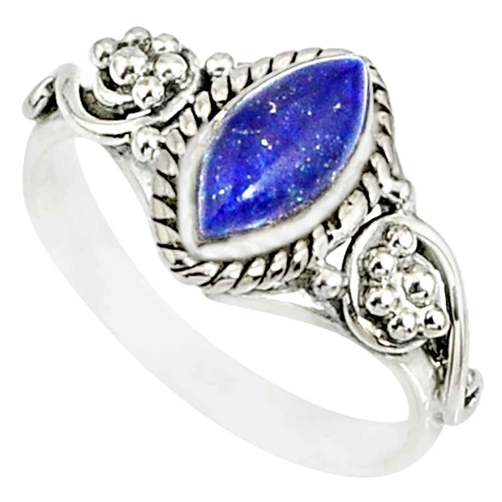 2.43cts natural blue lapis lazuli 925 silver solitaire ring size 8 r82126