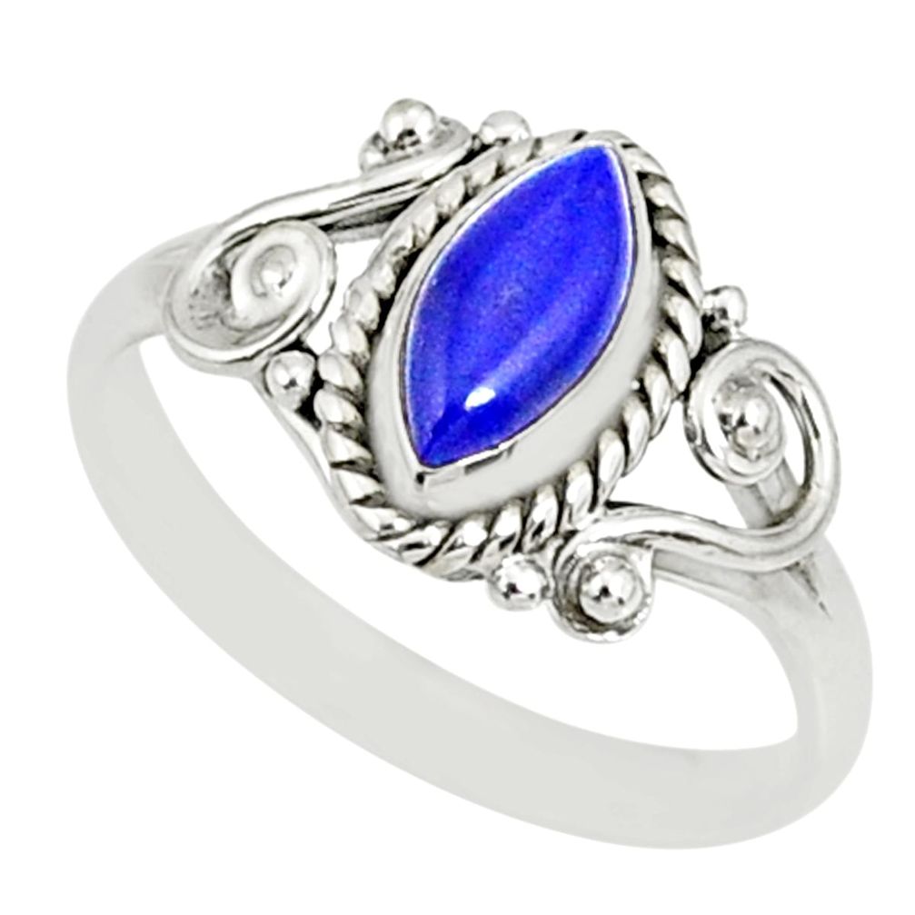 2.53cts natural blue lapis lazuli 925 silver solitaire ring size 9 r82505