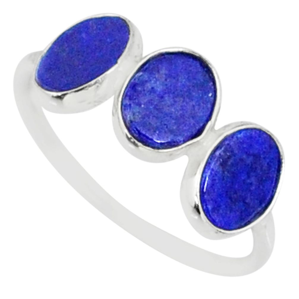 5.65cts natural blue lapis lazuli 925 sterling silver ring jewelry size 7 r88023