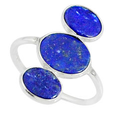 6.08cts natural blue lapis lazuli 925 sterling silver ring jewelry size 7 r88140