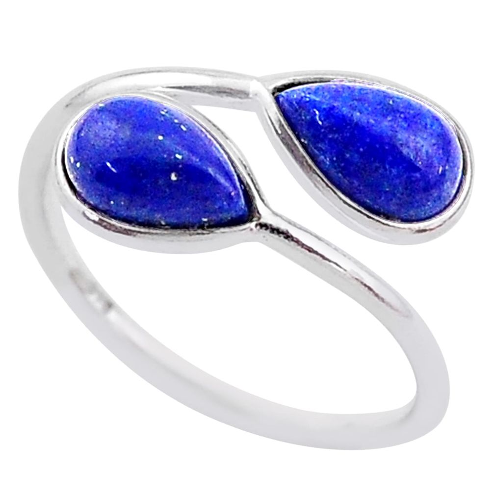 4.07cts natural blue lapis lazuli 925 sterling silver ring jewelry size 7 t1733