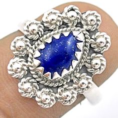 2.21cts natural blue lapis lazuli 925 sterling silver ring jewelry size 7 u16428
