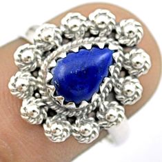 2.22cts natural blue lapis lazuli 925 sterling silver ring jewelry size 7 u16431