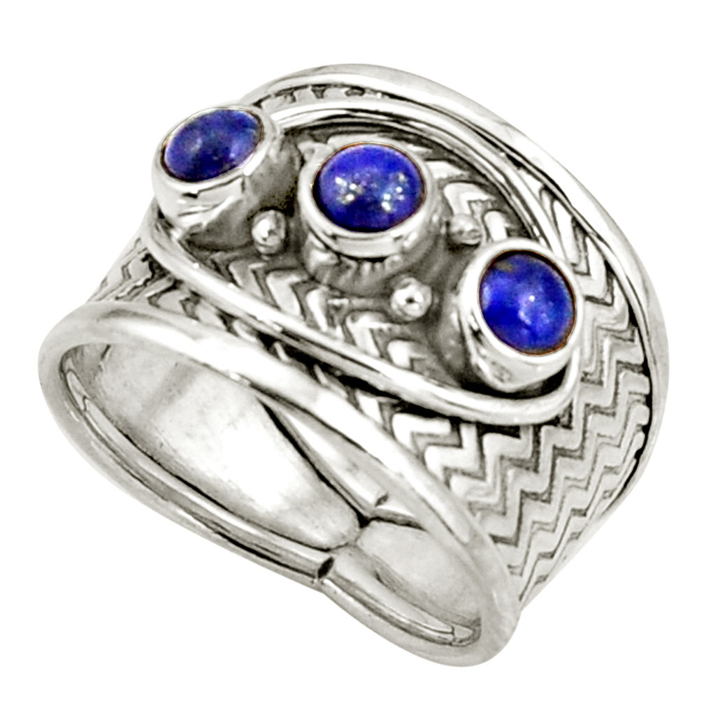 1.81cts natural blue lapis lazuli 925 sterling silver ring jewelry size 8 r38031