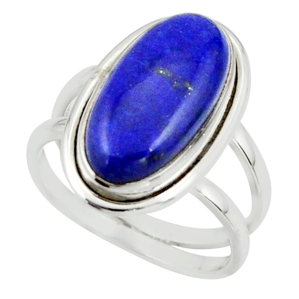 6.92cts natural blue lapis lazuli 925 sterling silver ring jewelry size 8 r42191