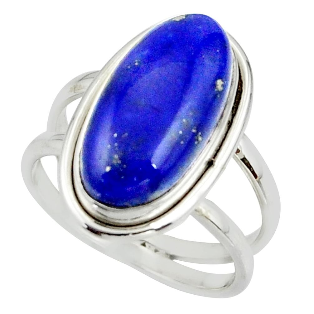 7.19cts natural blue lapis lazuli 925 sterling silver ring jewelry size 8 r42199