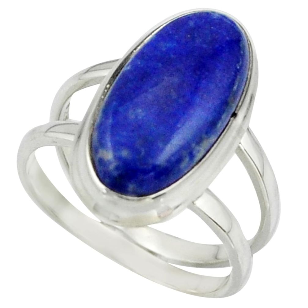 8.29cts natural blue lapis lazuli 925 sterling silver ring size 7.5 r42219