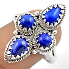 4.89cts natural blue lapis lazuli 925 sterling silver ring size 9.5 u16448
