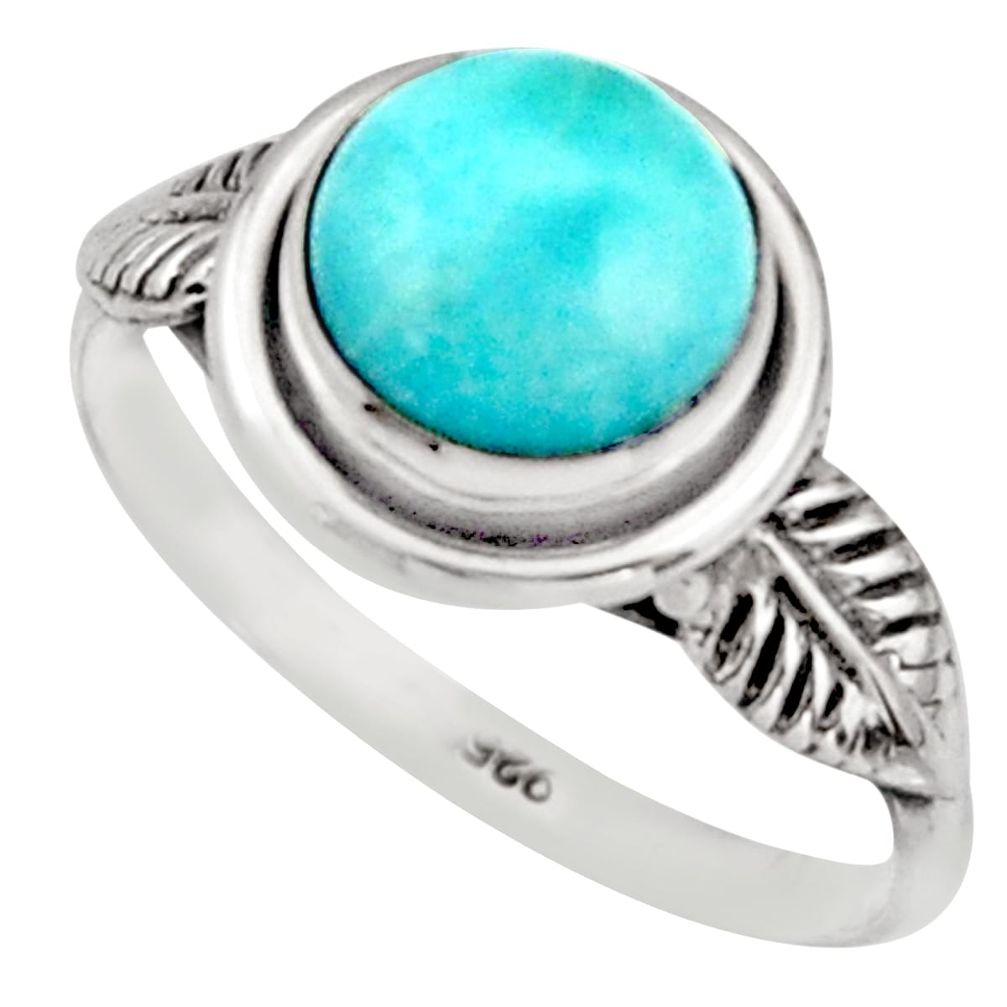 3.06cts natural blue larimar 925 silver solitaire ring jewelry size 8 r41503