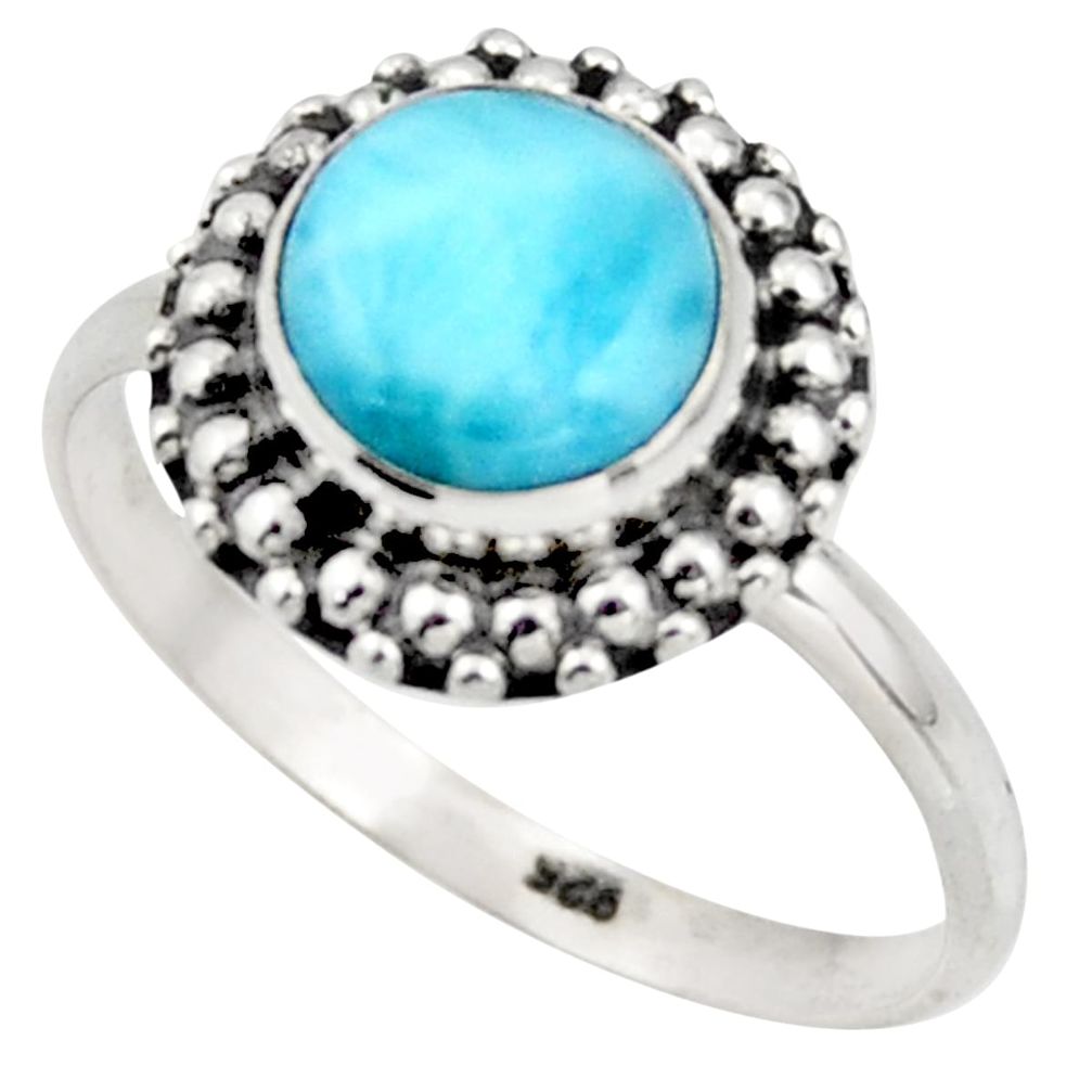 3.05cts natural blue larimar 925 silver solitaire ring jewelry size 9 r41561