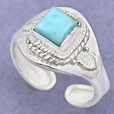 1.11cts natural blue larimar 925 sterling silver adjustable ring size 6 t88227