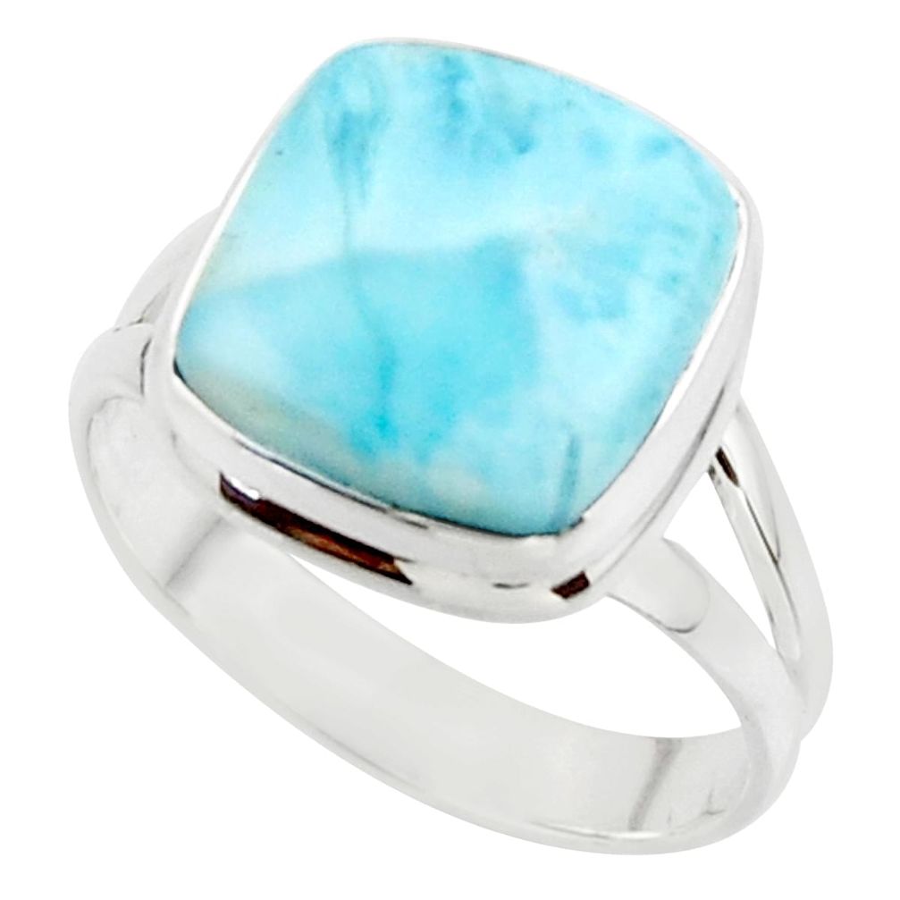 9.99cts natural blue larimar 925 sterling silver ring jewelry size 10 r43653